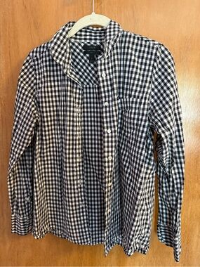 J. Crew Women’s Black and White Gingham Button-Down Shirt